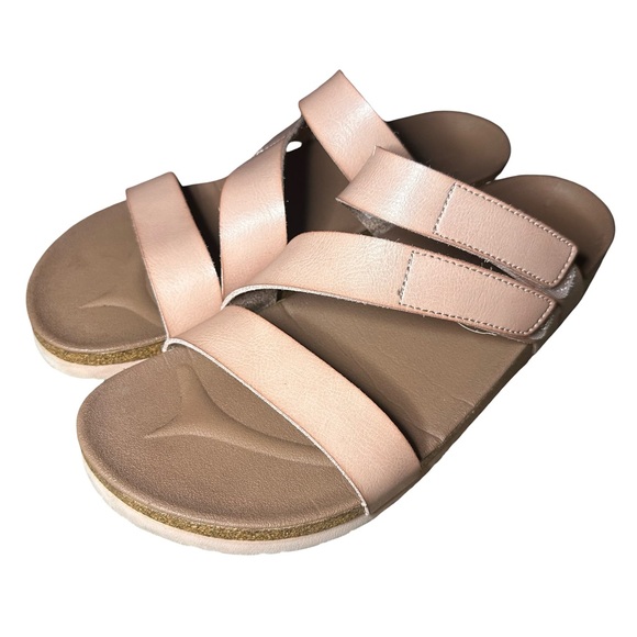 SKECHERS Luxe Foam womens hook & loop sandals shoe size 9 M blush pink arch - Picture 1 of 10